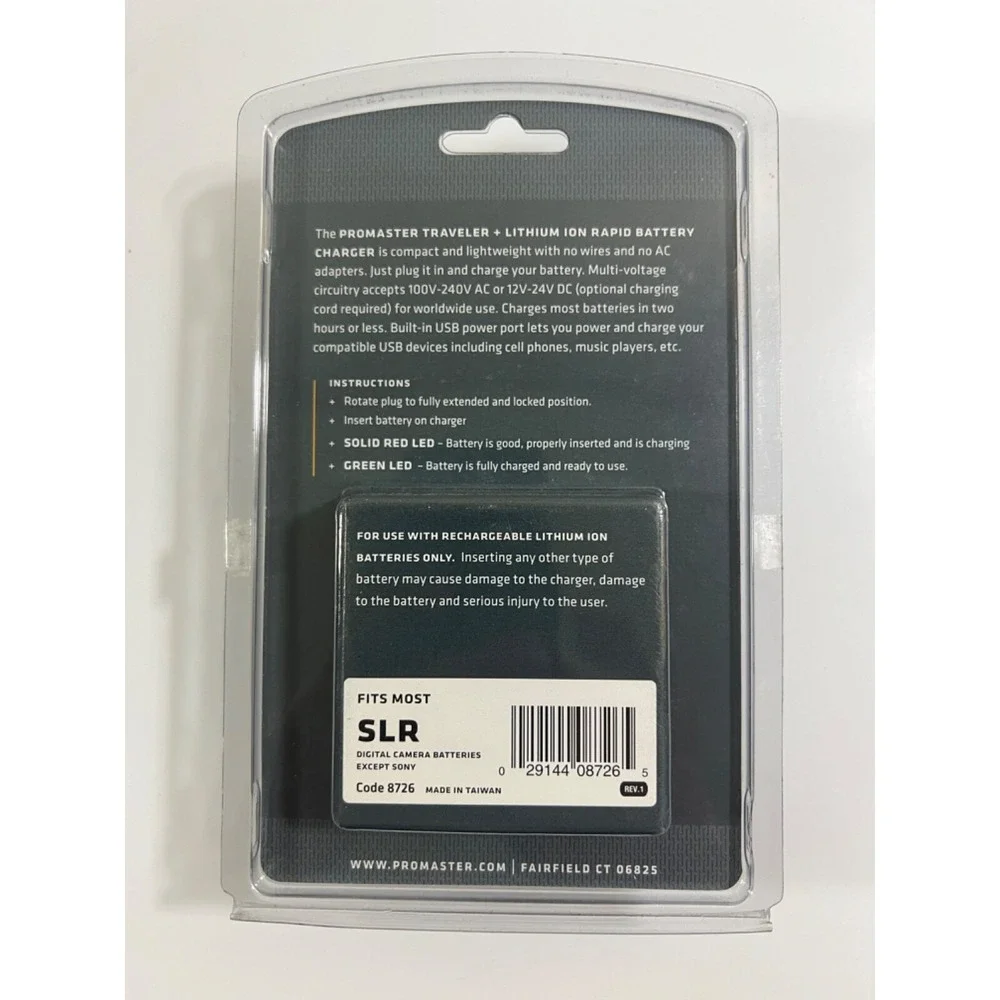 Promaster Traveler + Universal Battery Charger Fits Most SLR, Compact  #8726 NIB
